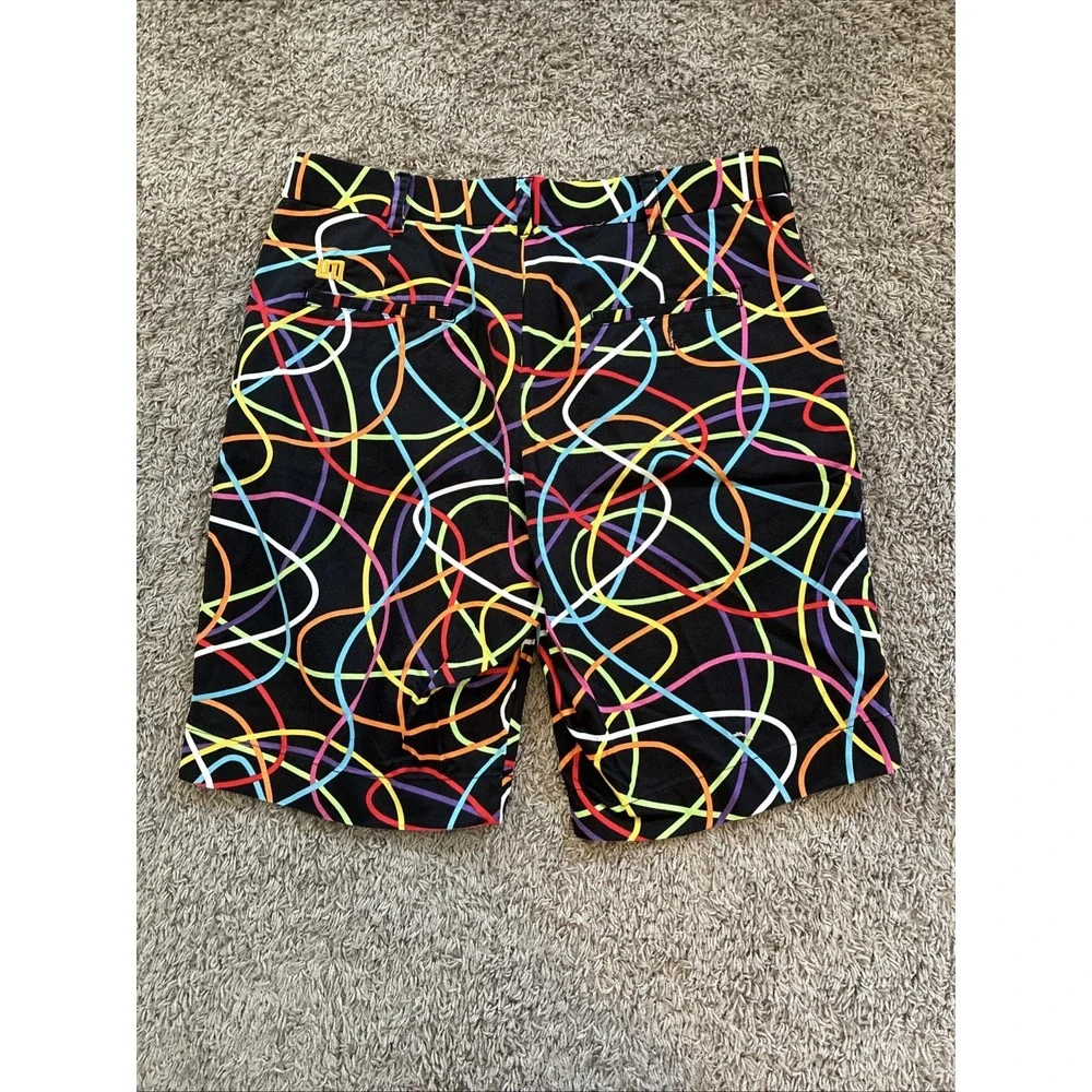 Loudmouth Unisex Multicolor Geometric Retro Shorts size 34 Golf